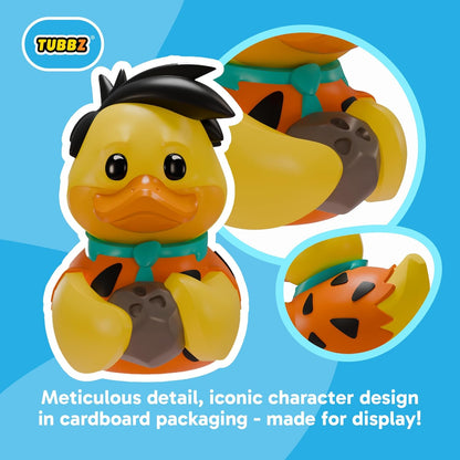 TUBBZ Boxed Edition: Flintstones - Fred Flintstone Cosplaying Rubber Duck Vinyl Figure – Official Collectible for Fans of Flintstones