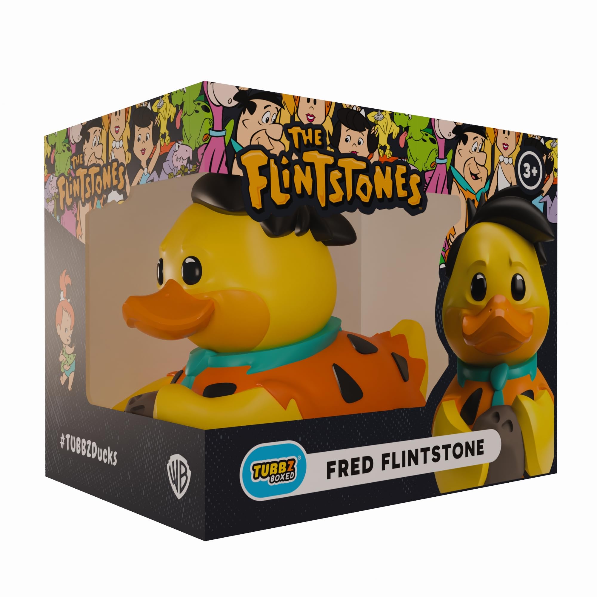 TUBBZ Boxed Edition: Flintstones - Fred Flintstone Cosplaying Rubber Duck Vinyl Figure – Official Collectible for Fans of Flintstones