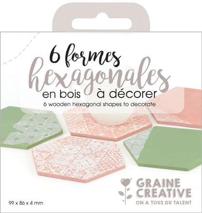 Graine Creative - Graine Houten Hexagon Vormen - 6st.