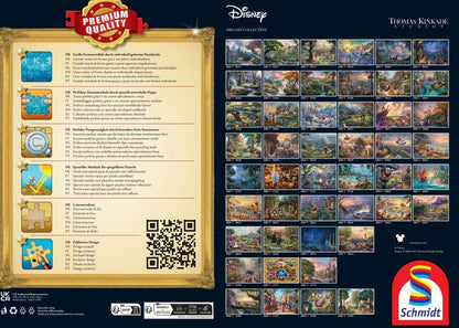 Schmidt Spiele 58047 Disney, Mickey & Minnie Trimming The Tree, Thomas Kinkade, 1000 Piece Puzzle