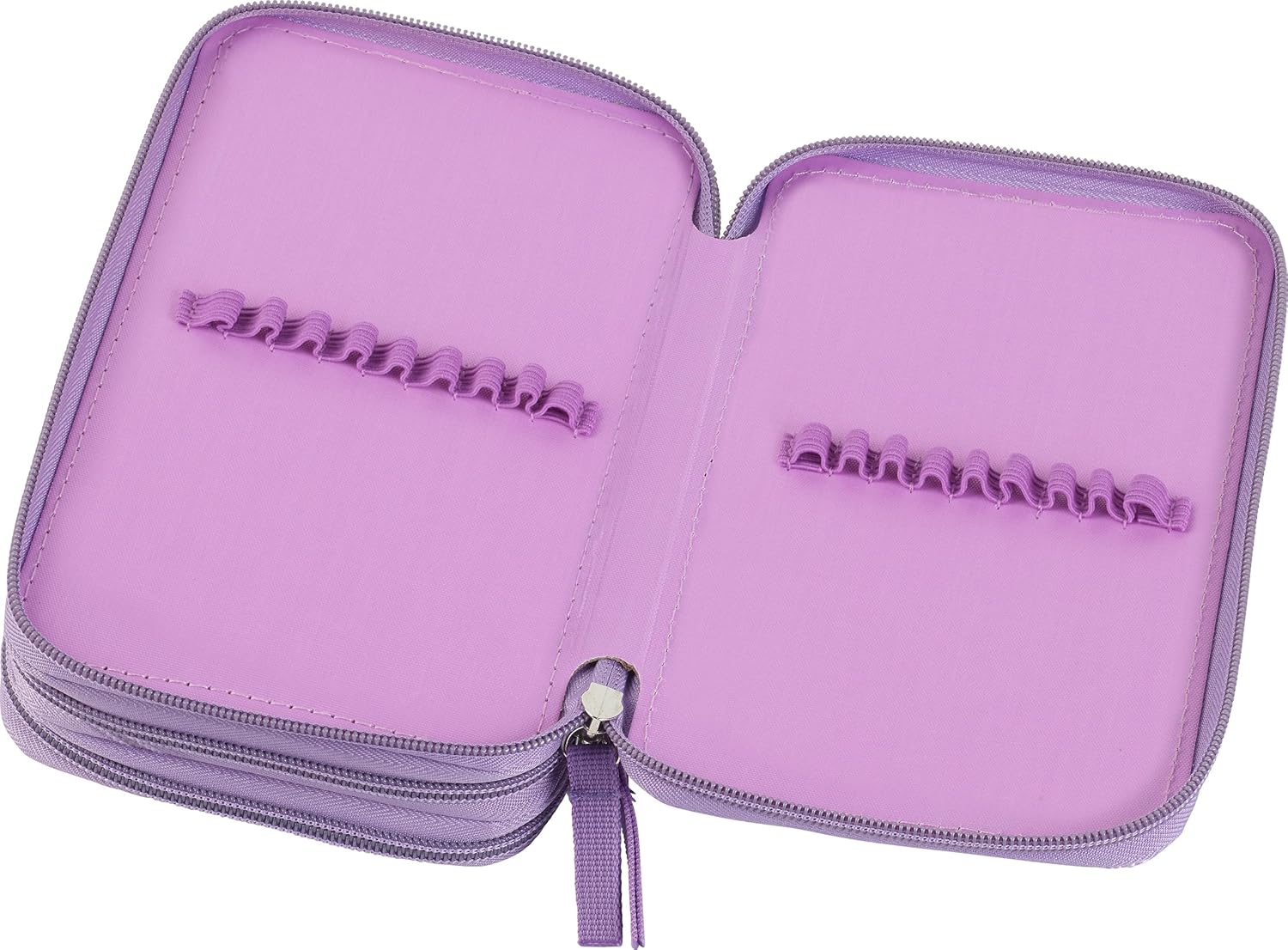 Faber-Castell - Triple Decker Empty Pencil Case with 3 Compartments with Lots of Storage Space and Wallet, for School and Everyday Use, Purple, 20x13x7 cm