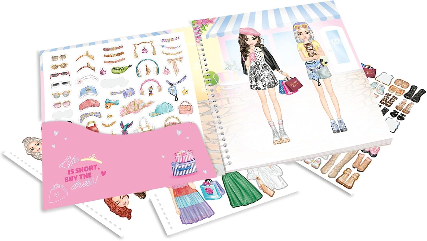 Depesche 13832 TOPModel Dress Me Up Sticker Book Shopping Tour with 24 Pages Model Motifs to Design Yourself Includes 11 Sticker Sheets