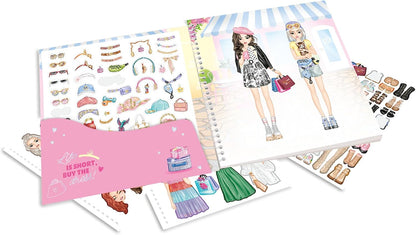 Depesche 13832 TOPModel Dress Me Up Sticker Book Shopping Tour with 24 Pages Model Motifs to Design Yourself Includes 11 Sticker Sheets