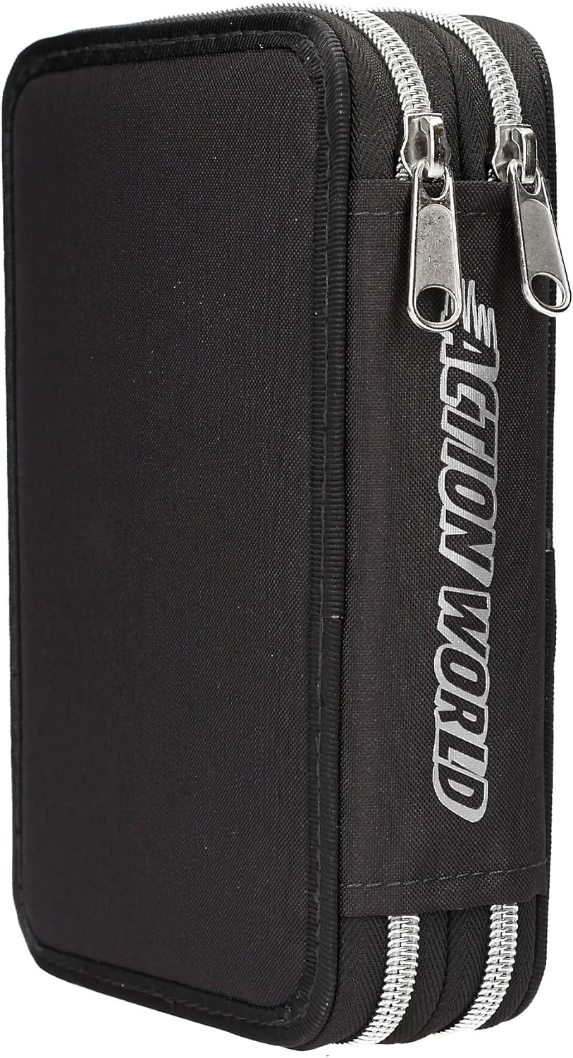 Depesche 14185 Action World Football 2 Compartment Pencil Case with Coloured Pencils, Scissors, Ruler etc.