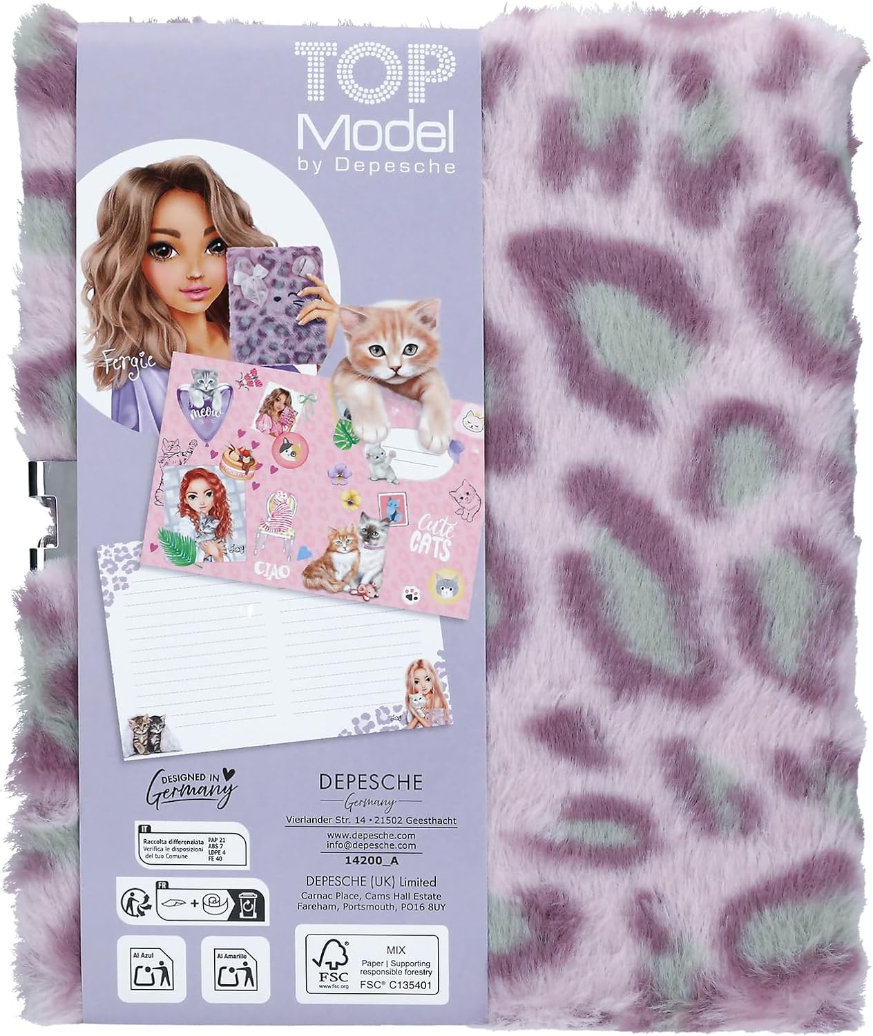 Topmodel - Cosy Cat Diary With Lock Lilac (0414200)