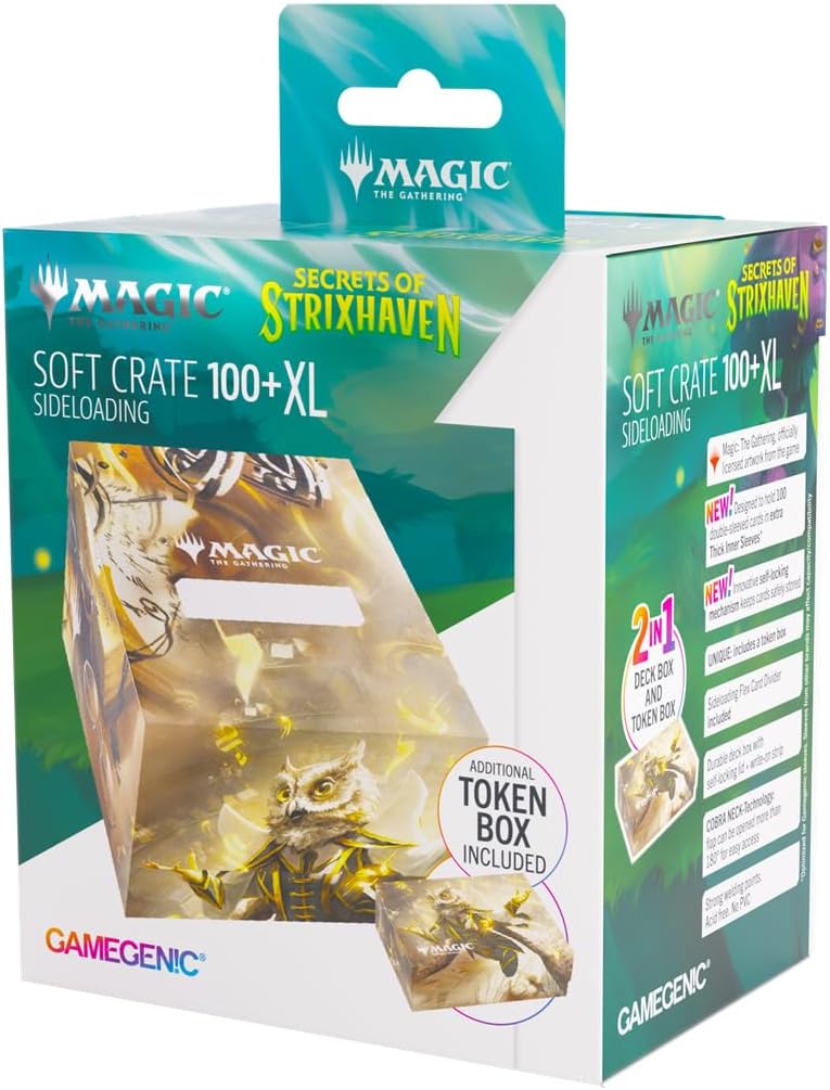 Gamegenic | Magic: The Gathering | Secrets of Strixhaven Soft Crate 100+ XL Sideloading - Stirring Hopesinger/Inkling Token