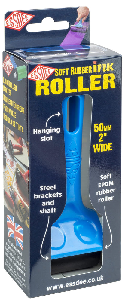 Essdee Ink Roller/Brayer (Soft) 50mm, Blue handle