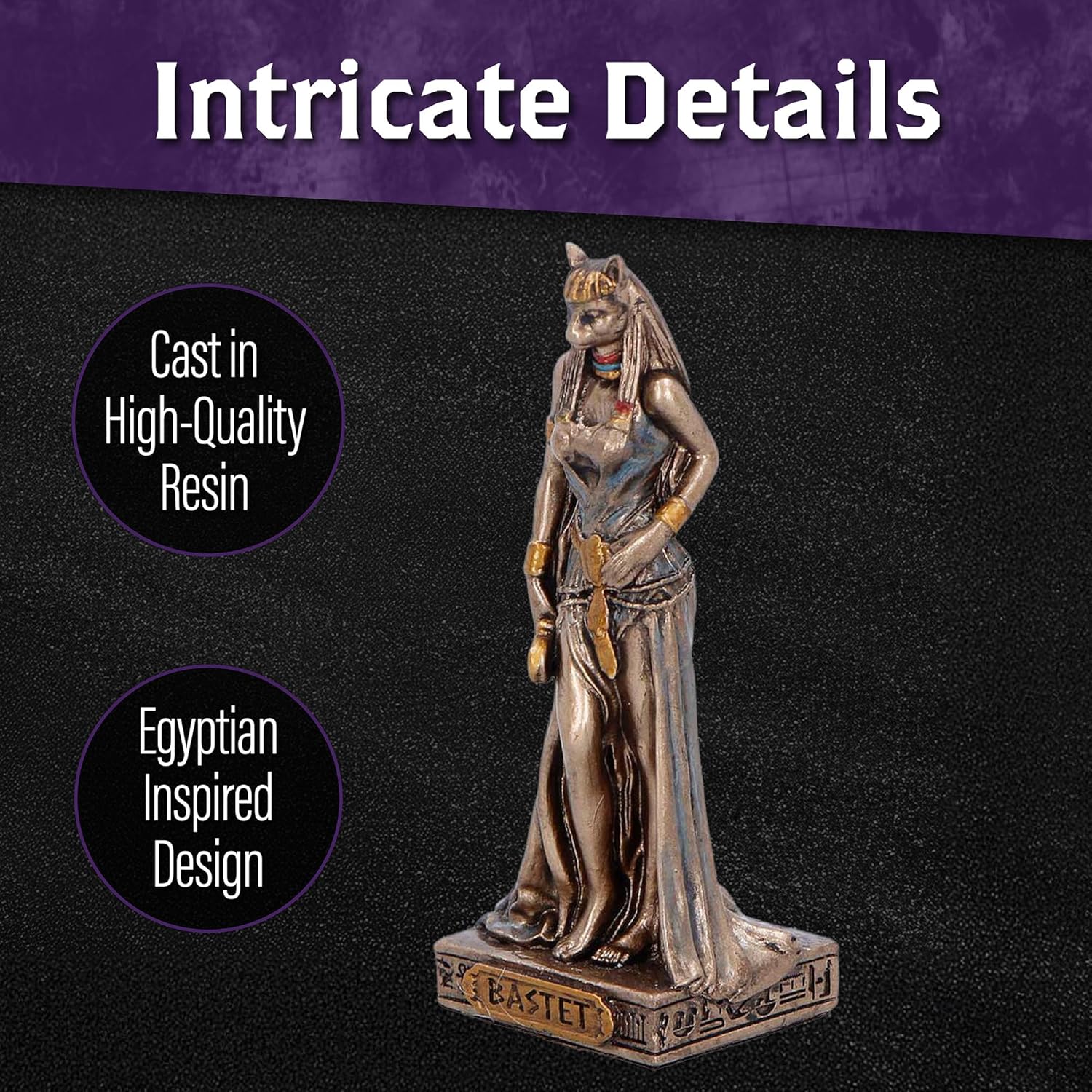 Nemesis Now Bastet Goddess of Protection (Mini) 8.2cm – Egyptian Cat Goddess Resin Figurine, Bronze Mini Statue, Ancient Egyptian Mythology Decor