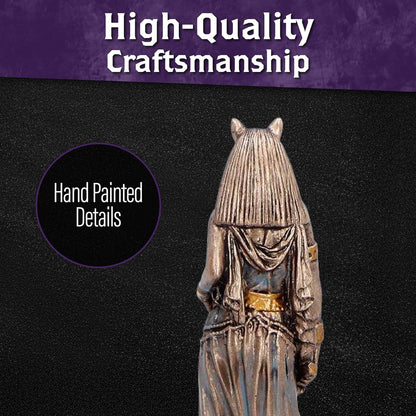 Nemesis Now Bastet Goddess of Protection (Mini) 8.2cm – Egyptian Cat Goddess Resin Figurine, Bronze Mini Statue, Ancient Egyptian Mythology Decor
