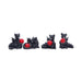 Nemesis Now Midnight Treasures Mini Dragon Figurines Set of 4, 5.5cm - Hand-Painted Black Resin Dragons with Red Orb, Fantasy Art Desk Decor, For Fans