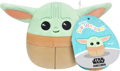 Squishmallows Original Star Wars 12-Inch Mandalorian + 3.5-Inch Grogu Plush (2-Pack), Age 3+