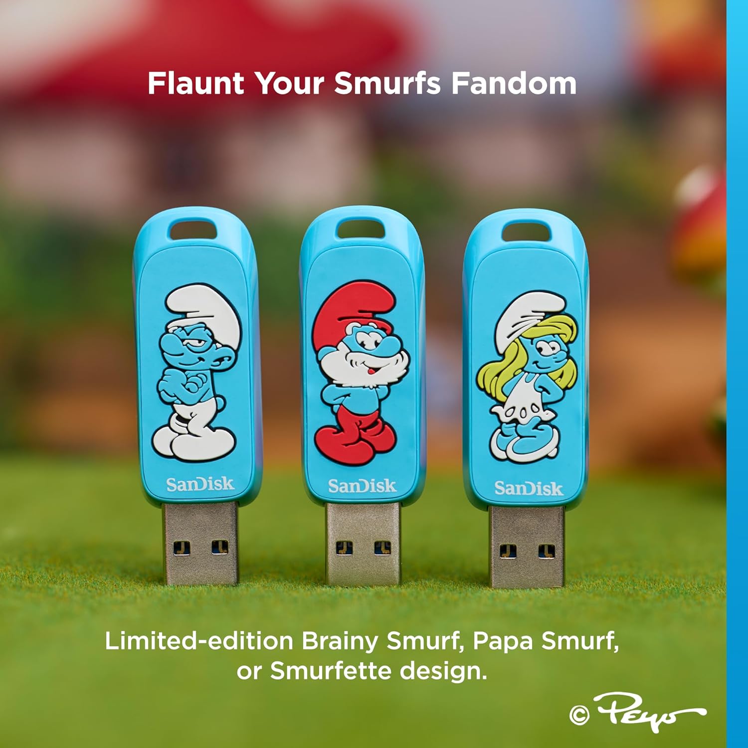 SanDisk 256GB Smurfs USB Flash Drive, Smurfette Edition - Up to 130MB/s, USB Type-A, for Gaming Consoles and Computers - SDCZIS-256G-G46