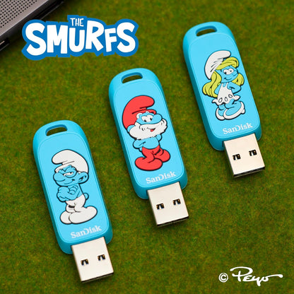 SanDisk 256GB Smurfs USB Flash Drive, Smurfette Edition - Up to 130MB/s, USB Type-A, for Gaming Consoles and Computers - SDCZIS-256G-G46