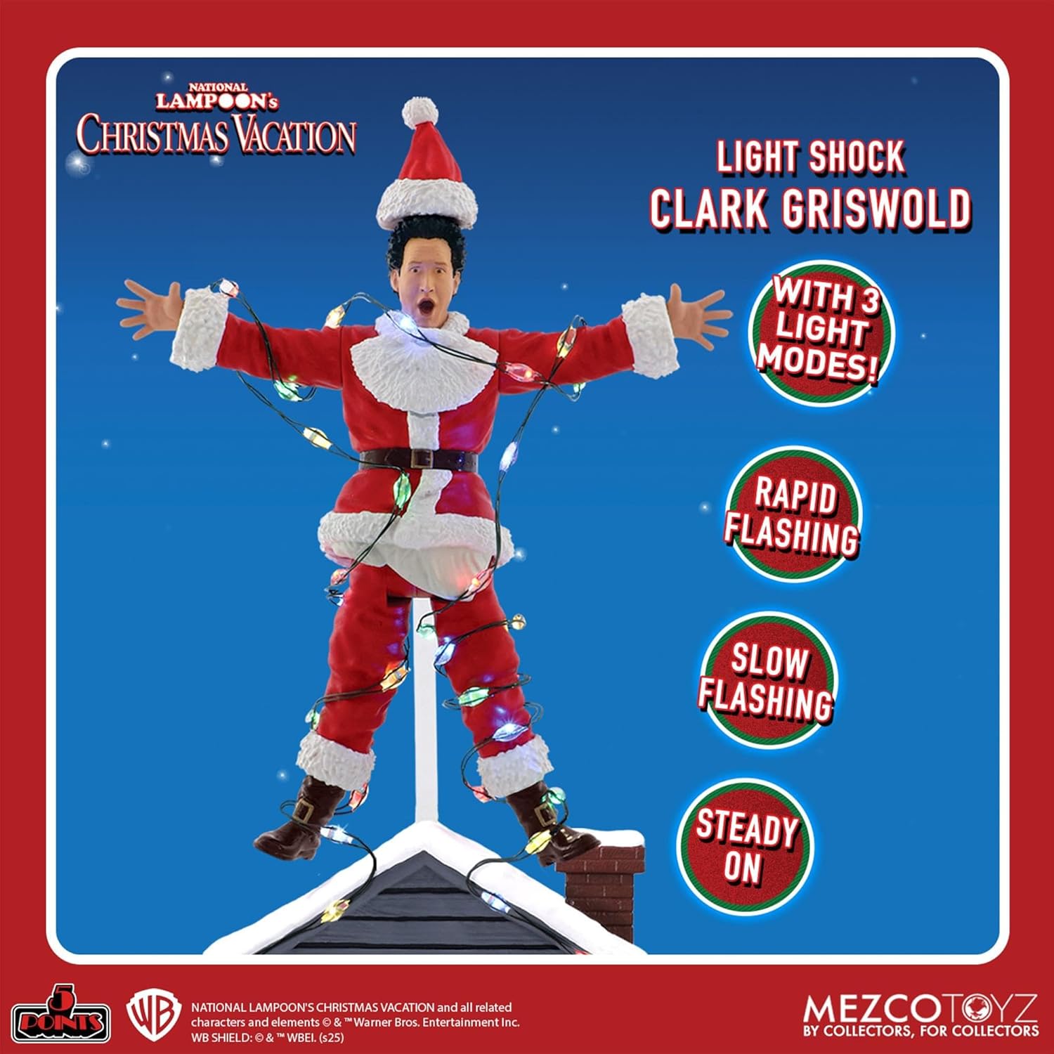 Mezco 5 Points National Lampoon's Christmas Vacation Light Shock Clark Griswold Action Figure