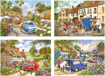 The House of Puzzles | Village Life Jigsaw Puzzles | 500 Piece | Towns and Villages Theme | FSC Certified Board | Multi-Pack | 4 Puzzles