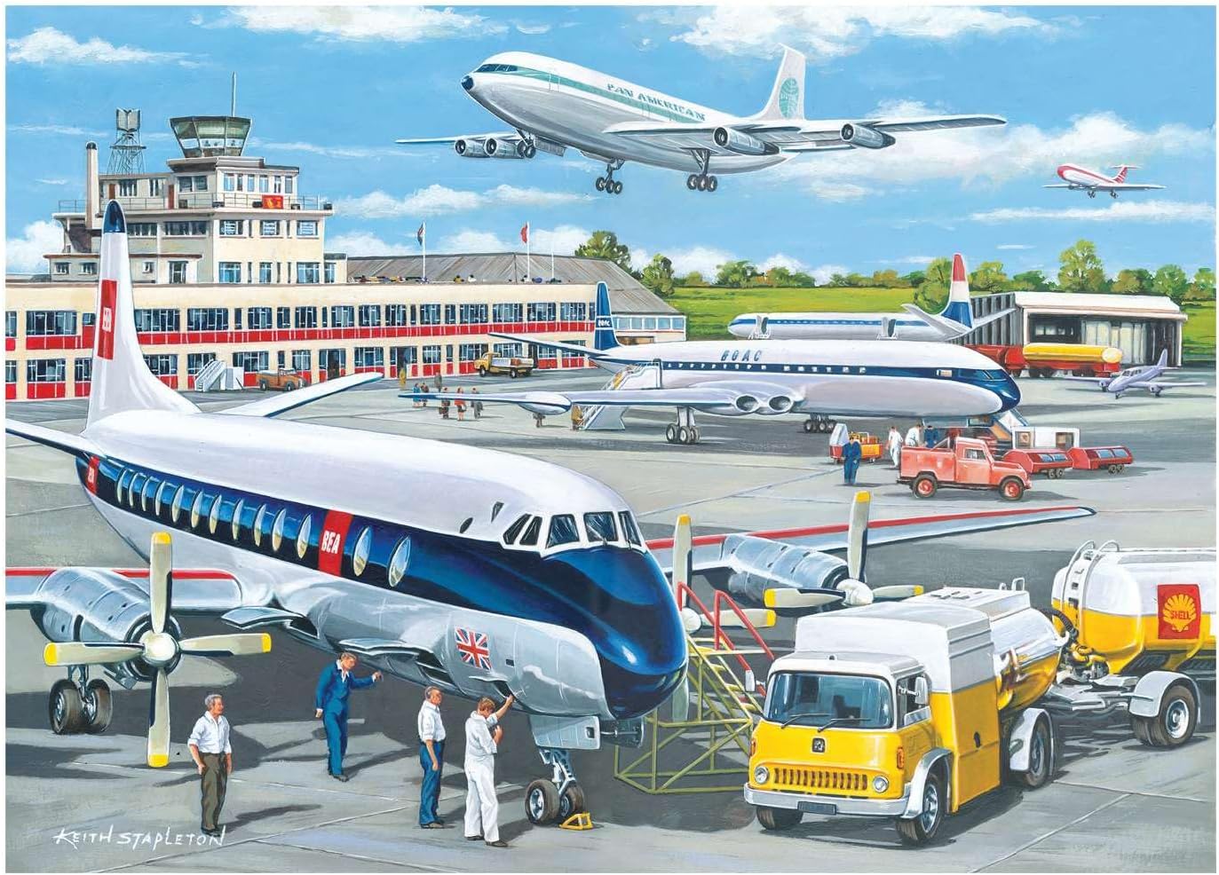 The House of Puzzles | Going Places | 4x 500 Piece Jigsaw Puzzles | Transport Theme | 13 x 19 in | FSC Certified Board