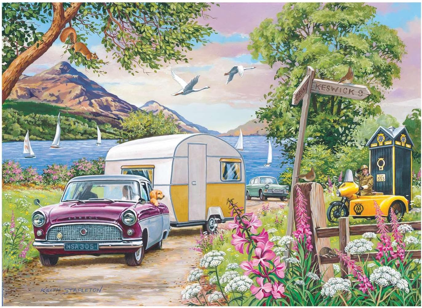 The House of Puzzles | Going Places | 4x 500 Piece Jigsaw Puzzles | Transport Theme | 13 x 19 in | FSC Certified Board
