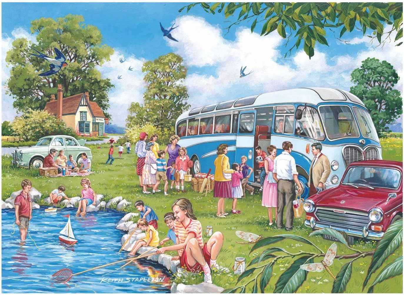 The House of Puzzles | Going Places | 4x 500 Piece Jigsaw Puzzles | Transport Theme | 13 x 19 in | FSC Certified Board