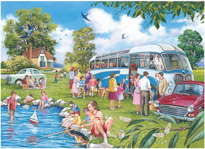 The House of Puzzles | Going Places | 4x 500 Piece Jigsaw Puzzles | Transport Theme | 13 x 19 in | FSC Certified Board