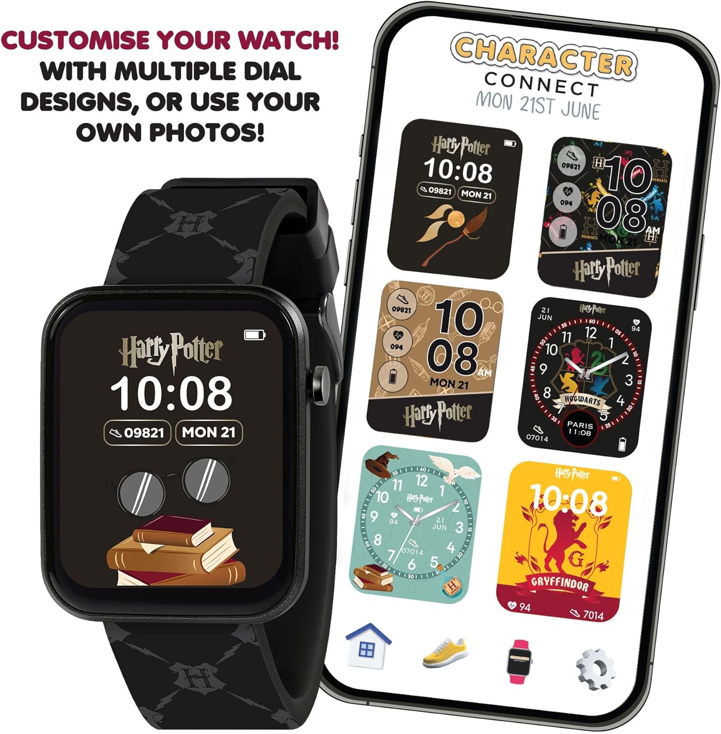 Accutime Harry Potter Kids Black Printed Strap Interactive Smart Watch