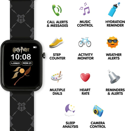 Accutime Harry Potter Kids Black Printed Strap Interactive Smart Watch