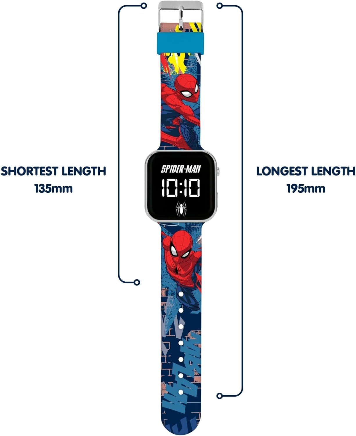 Spiderman LED Display Watch with Silicone Character Strap for Kids