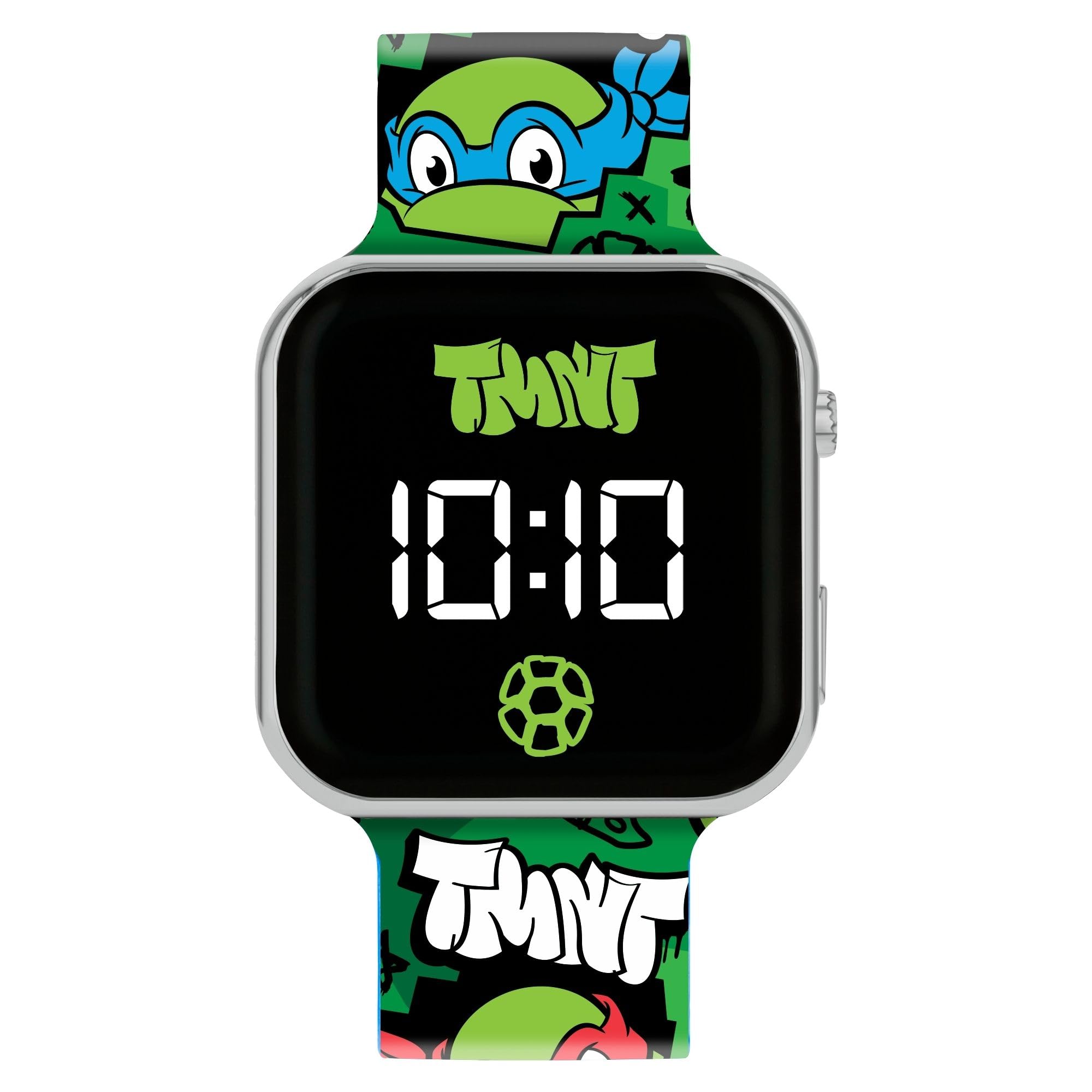 Accutime Teenage Mutant Ninja Turtles LED Display Watch with Silicone Character Strap for Kids