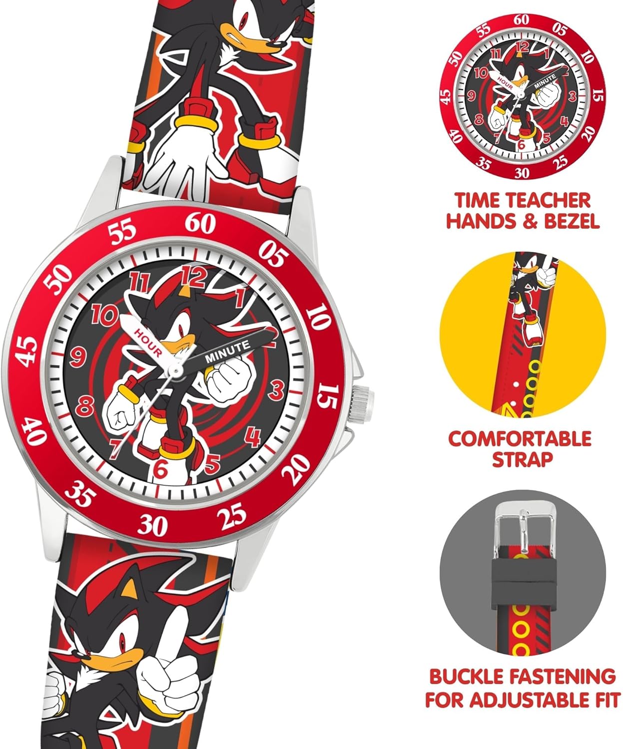 Accutime Sonic Shadow Kids Time Teacher Analogue Watch