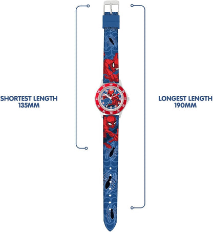 Spiderman Dial Quartz Watch with Silicone Character Strap for Kids