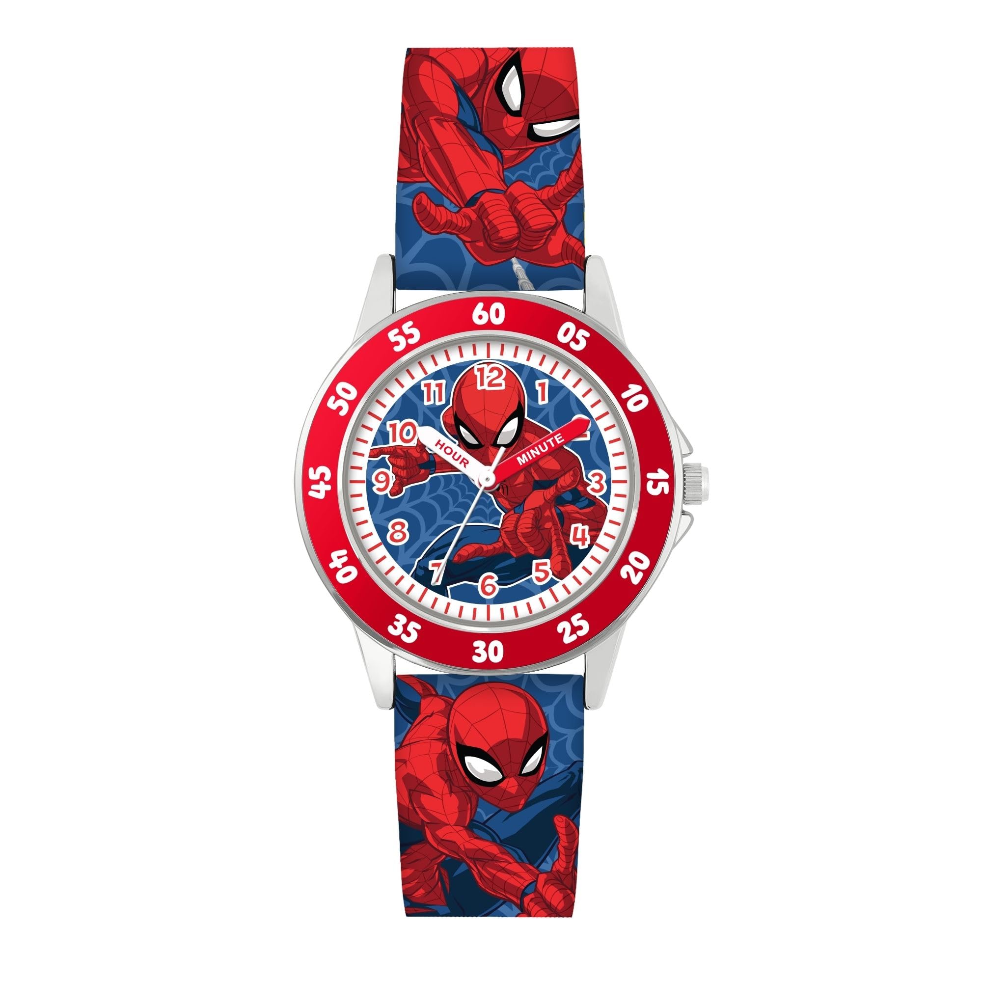 Spiderman Dial Quartz Watch with Silicone Character Strap for Kids