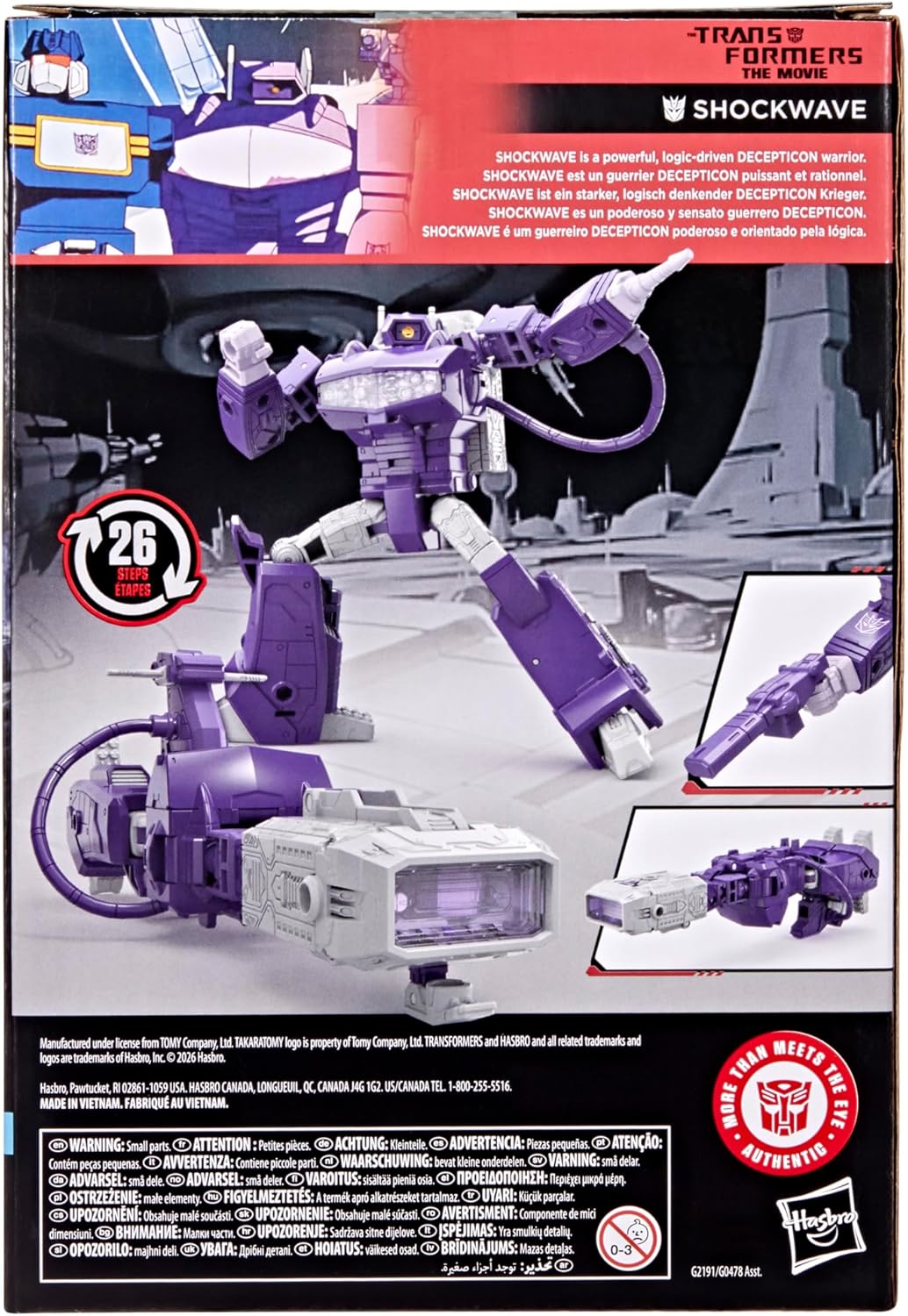 Transformers Studio Series The Transformers: The Movie Shockwave Voyager Class 16.5-cm Converting Action Figure, Robot Toys for Ages 8+ | Transformers Studio Series 7 Inch Action Figure Voyager Class