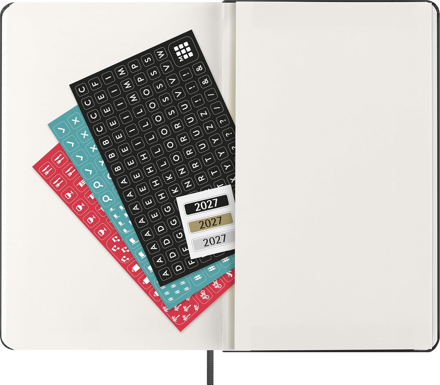 Moleskine Weekly Planner 2027, Hard Cover 12 Month Diary with Space for Notes and Elastic Closure, Large 13 X 21 Cm, Black