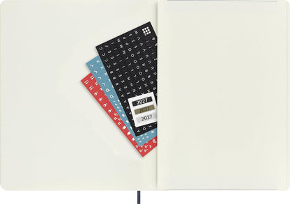 Moleskine Weekly Planner 2027, Soft Cover 12 Month Diary with Space for Notes and Elastic Closure, XL 19x25 Cm, Sapphire Blue