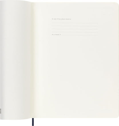 Moleskine Weekly Planner 2027, Soft Cover 12 Month Diary with Space for Notes and Elastic Closure, XL 19x25 Cm, Sapphire Blue