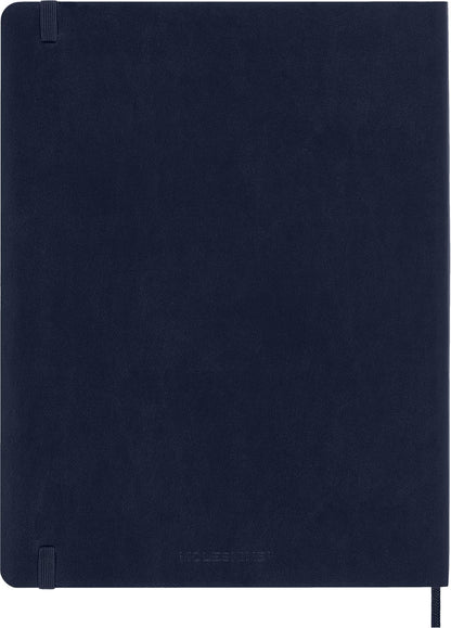 Moleskine Weekly Planner 2027, Soft Cover 12 Month Diary with Space for Notes and Elastic Closure, XL 19x25 Cm, Sapphire Blue