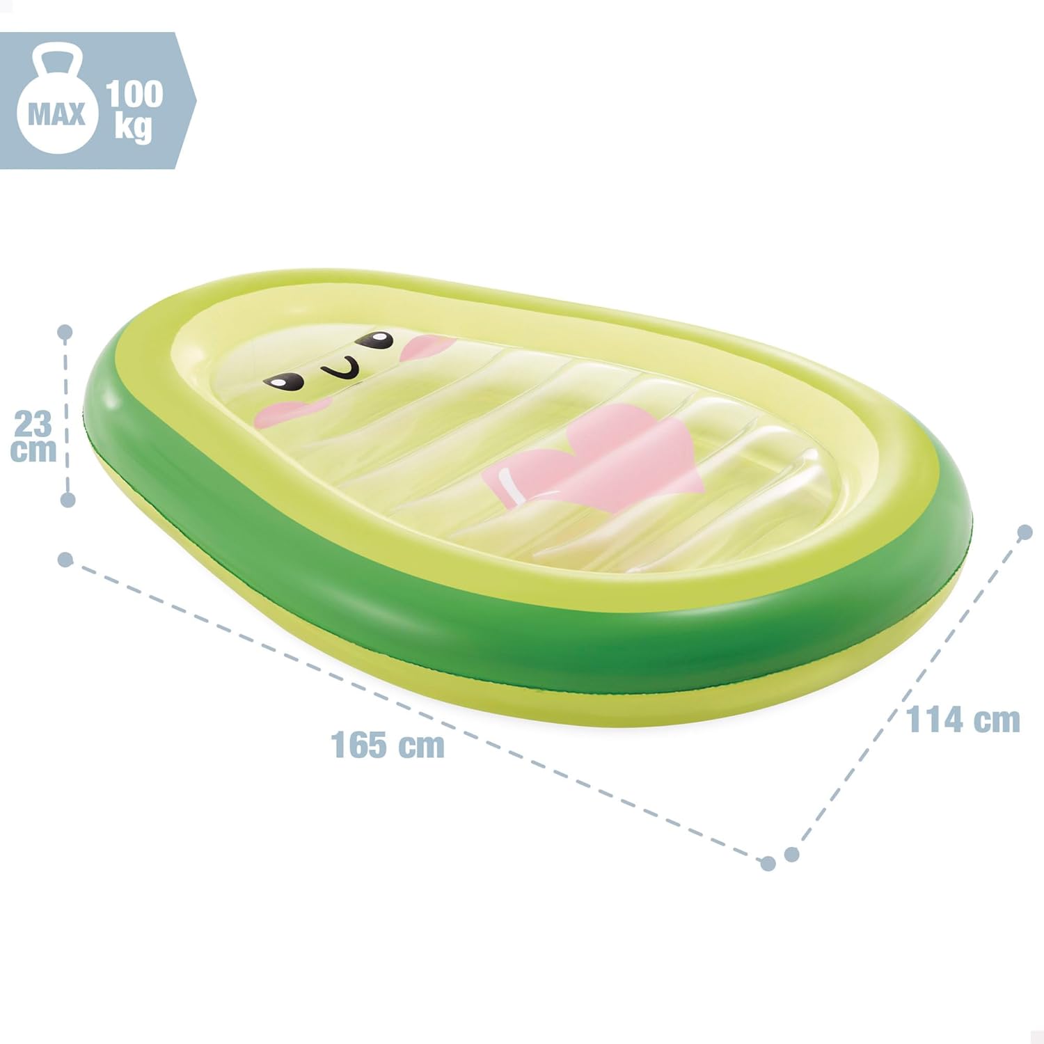 Intex - Avocado Buddy Float, 165X114 Cm (58739)