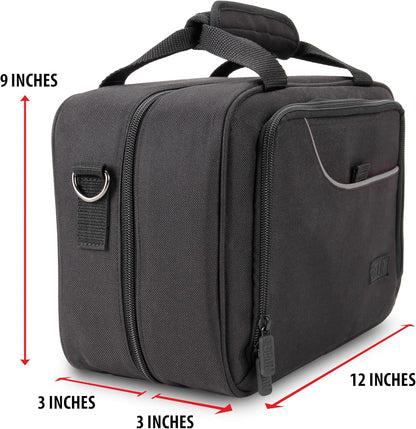 USA Gear Kartendeck-Aufbewahrungstasche, kompatibel mit TCG- und CCG-Kartenspielen – Kartenschutztasche mit Riemen, Anpassbarer Innenraum – Passend für Boxen und lose Karten – Schwarz