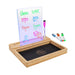 ENHANCE Tabellone LED Scrivibile Vaschetta Porta Dadi per Giochi da Tavolo Tray per Lancio Dadi con 7 Colori LED, Controllo Touch 4 Pennarelli, Base in Bamb Eco Ideale per Game Night, MTG e RPG