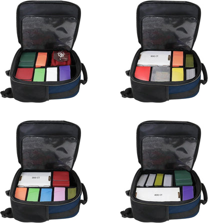 ENHANCE Collector's Edition Kleine Karten-Rucksack - Karten-Protektor Bildschirm, Aufbewahrung, Deckboxen - TCG Rucksack mit Spielmattenhalter, Kompatibel mit Magic the Gathering (Drachen Blau
