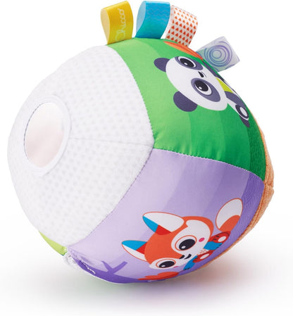 Chicco Electronic Music Ball, Melodies and Sounds, Soft Ball with Fabrics and Labels, for Corching, Light Game Mirror, Washing Machine, Kids Games 3 Months, 3 Years