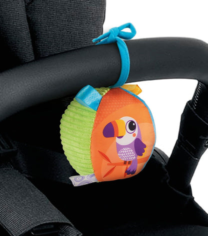 Soft ball, soft and light ball with different textures, easy to grip, helps develop tactile feeling, manual coordination and crawling, can be attached to stroller