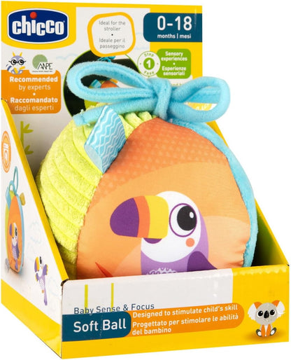 Soft ball, soft and light ball with different textures, easy to grip, helps develop tactile feeling, manual coordination and crawling, can be attached to stroller