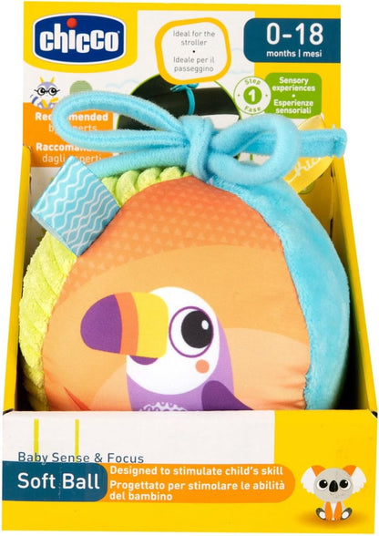 Soft ball, soft and light ball with different textures, easy to grip, helps develop tactile feeling, manual coordination and crawling, can be attached to stroller