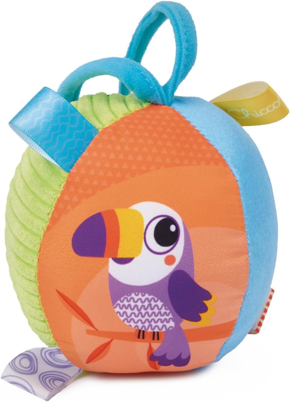 Soft ball, soft and light ball with different textures, easy to grip, helps develop tactile feeling, manual coordination and crawling, can be attached to stroller