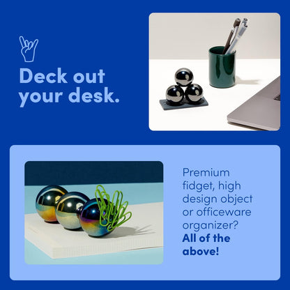 Speks Supers Magnetic Balls Fidget Toy for Adults and Teens 14+ | Stress Relief, Desk Toy | Set of 3 | Oil Slick
