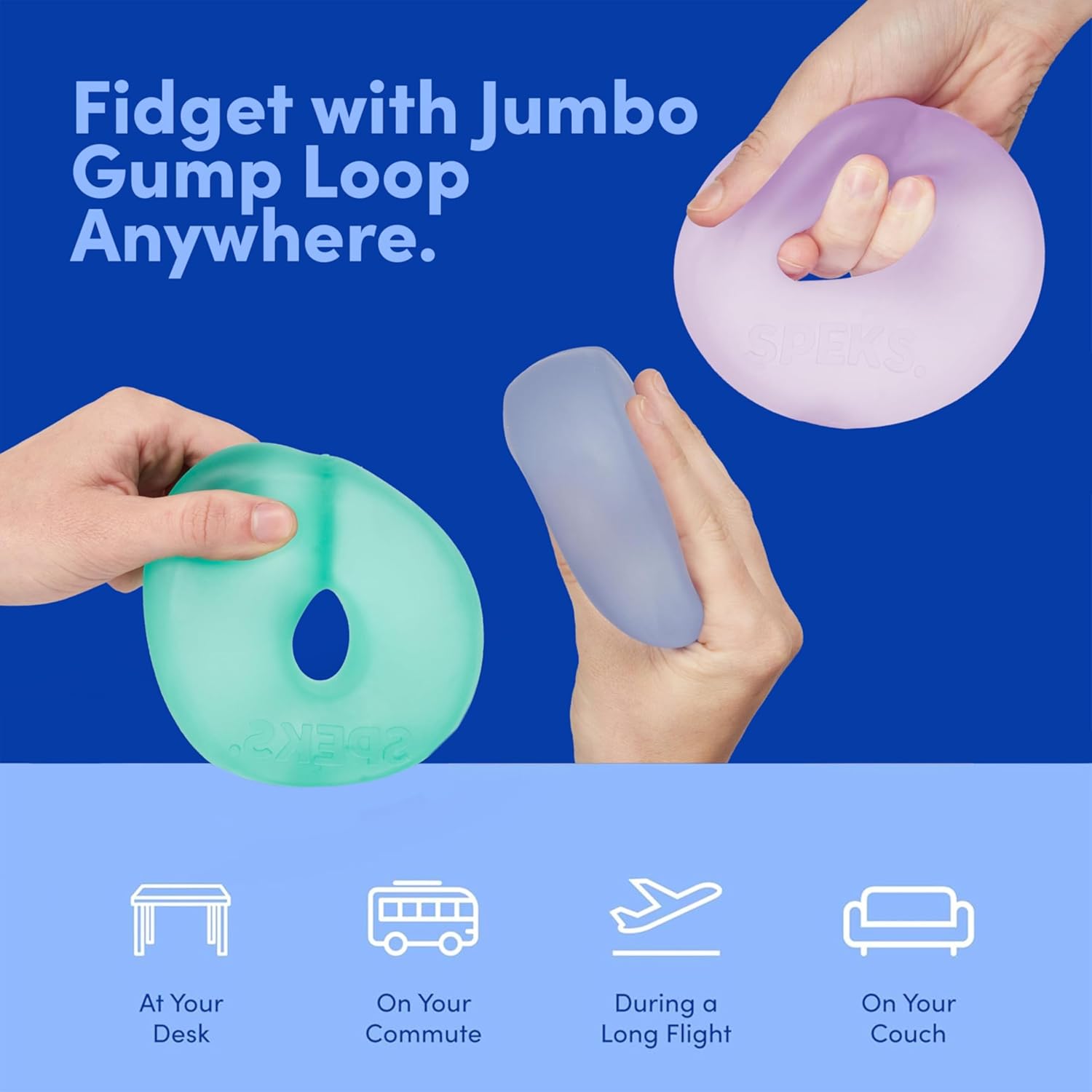 Gump Jumbo Loop Gel-Filled Stress Ball | Ultra-Squishy Fidget Toy for Stress Relief & Focus | Anxiety Ball for Adults & Teens | Sensory Squeeze Toy | Dew