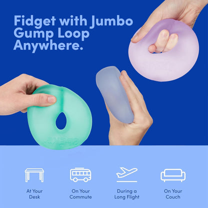 Gump Jumbo Loop Gel-Filled Stress Ball | Ultra-Squishy Fidget Toy for Stress Relief & Focus | Anxiety Ball for Adults & Teens | Sensory Squeeze Toy | Dew