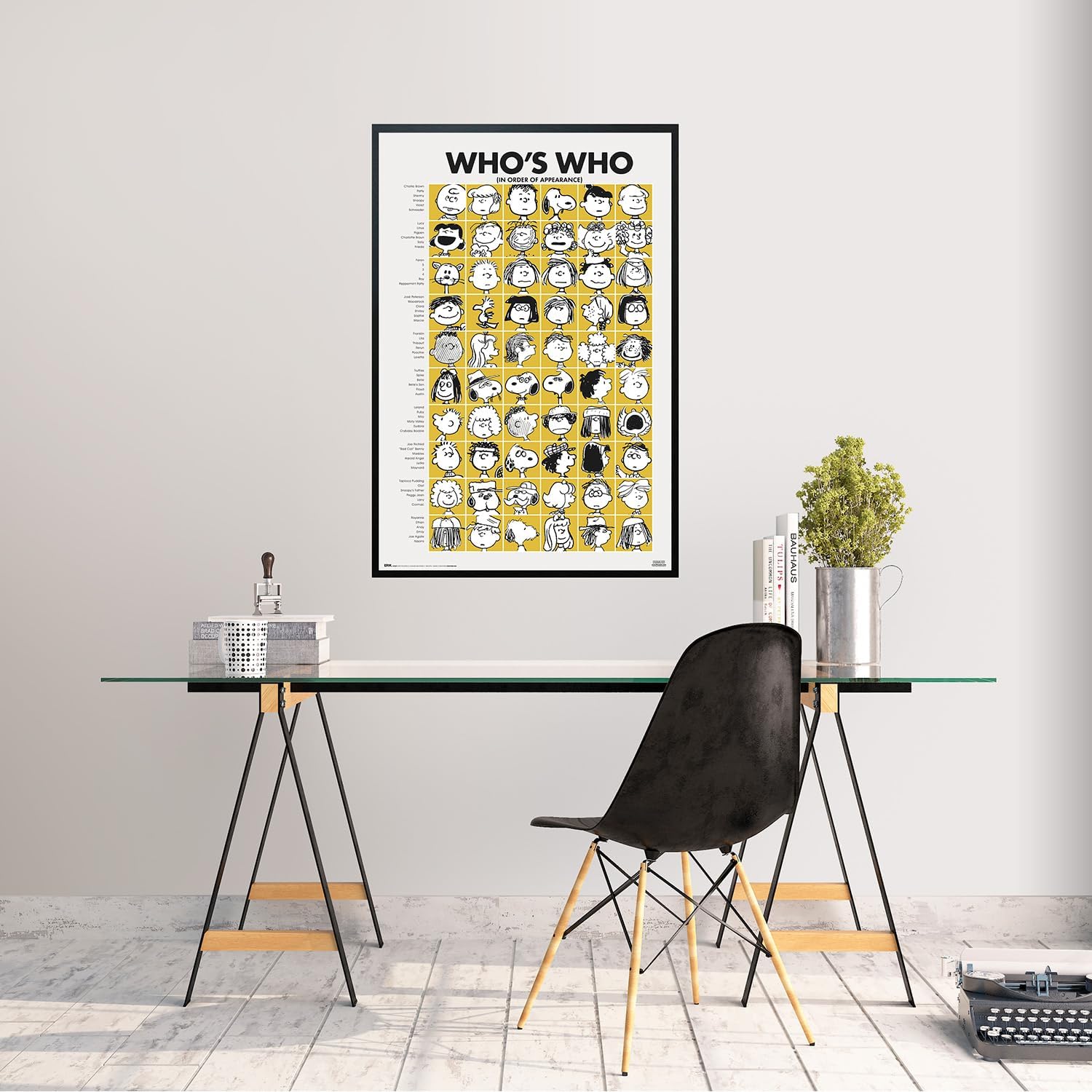 Grupo Erik: Poster Snoopy Who’s Who/Peanuts, Personaggi Snoopy - poster da parete ufficiale / 91,5 x 61 cm, incorniciabile - poster decorativo vintage