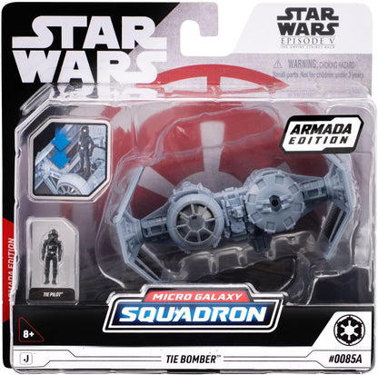 Star Wars Micro Galaxy Squadron TIE Bomber (Armada Edition) - 5-Inch Vehicle with Dual Cockpits, Bomb Bay, and 1-Inch Micro Figure Accessory