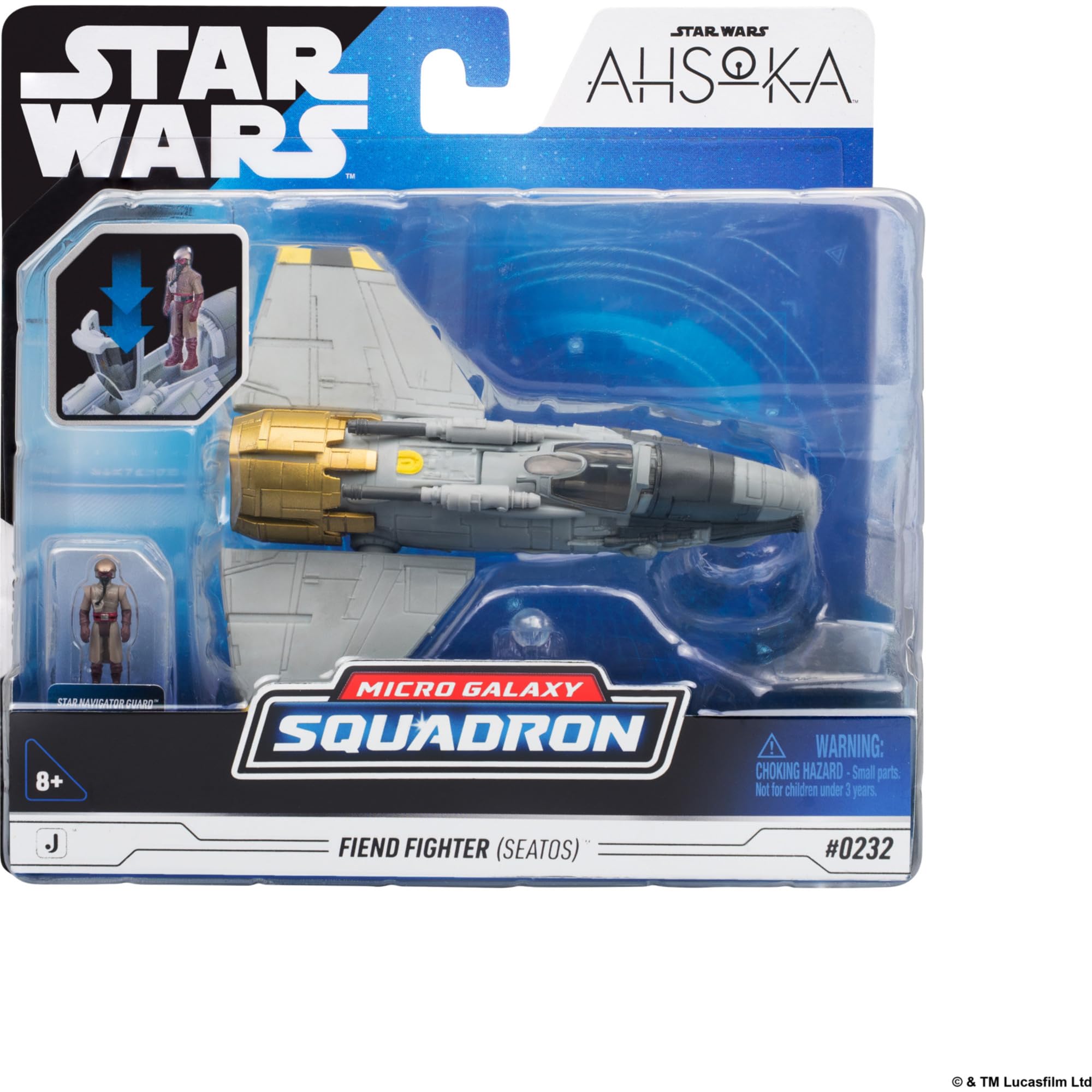 Jazwares SWJ0535 Fiend Fighter Fahrzeug (ca. 12,5 cm) mit Star Navigator Guard Pilot Micro-Figur (ca. 2,5 cm) – Series 11